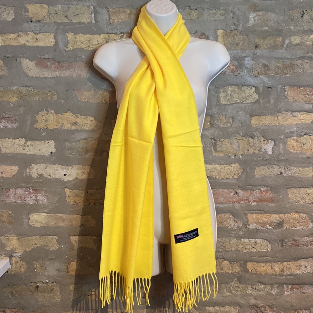 100% CASHMERE YELLOW SCARF